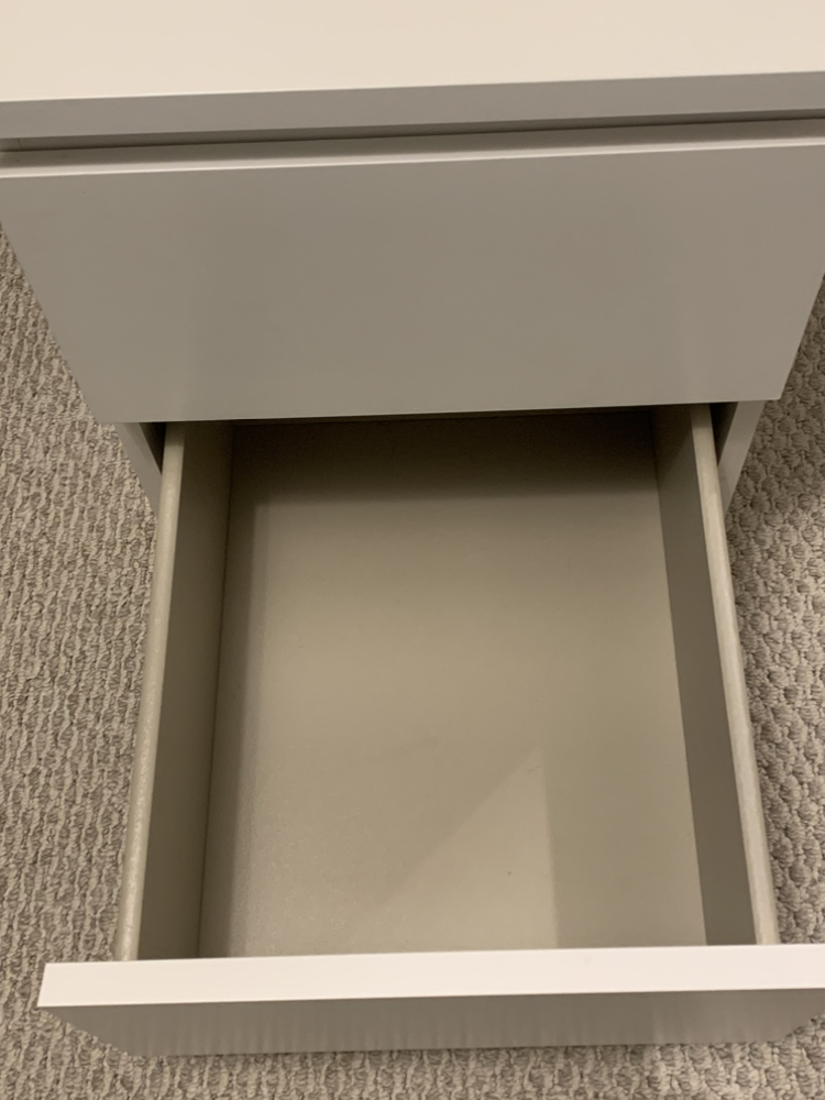 IKEA white Malm 2-drawer night stand image indicator(3)