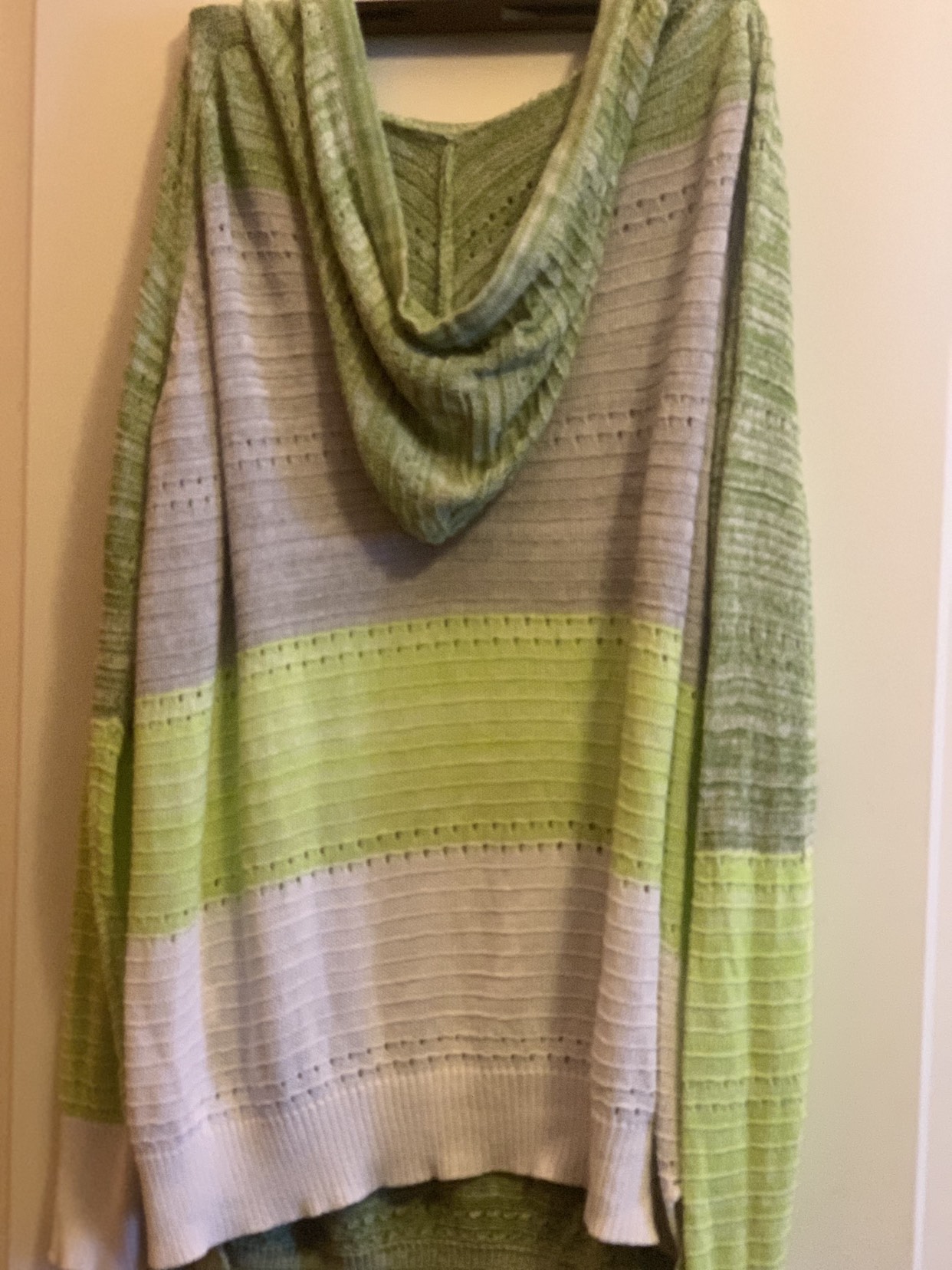 Green/ Grey/ White sweater hoodie - photo 2