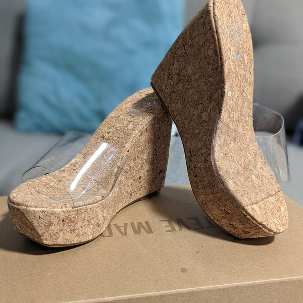 Cork platform shoes