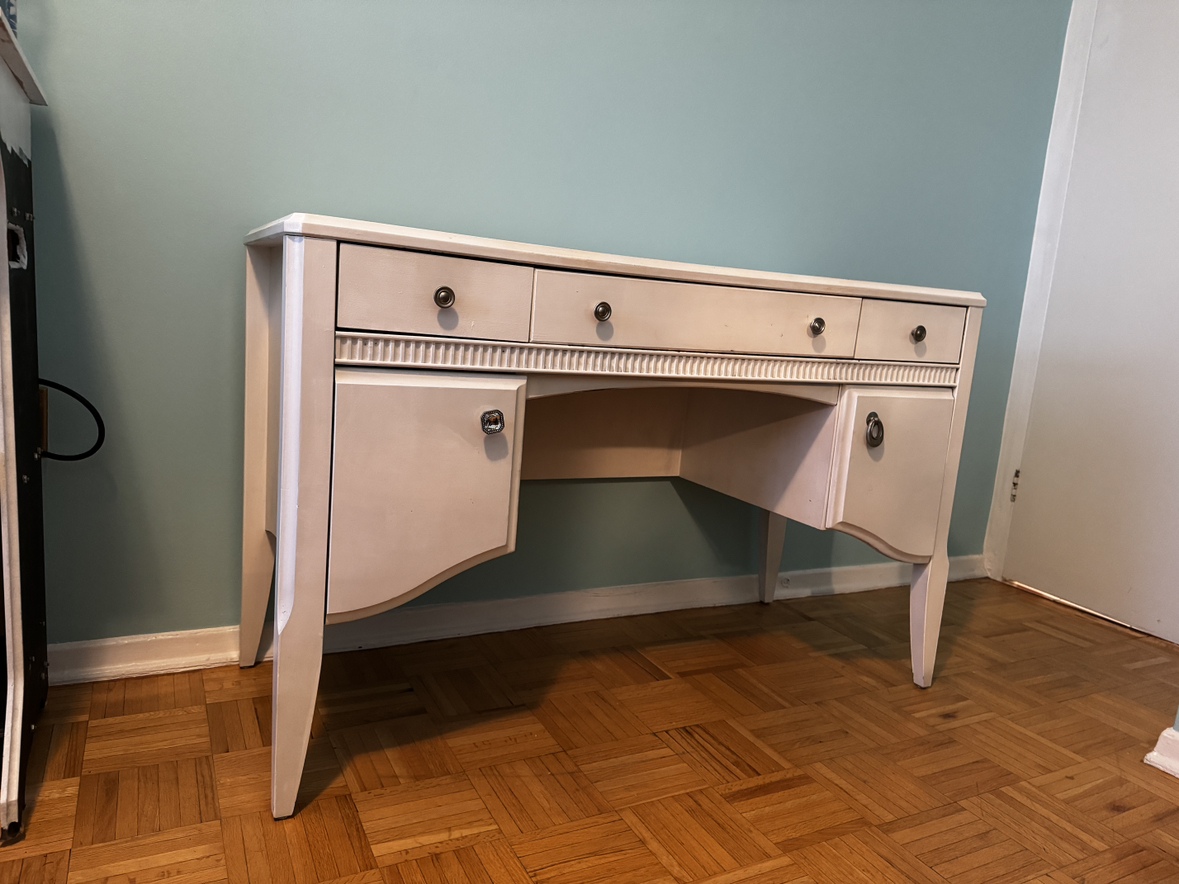 VINTAGE DESK VANITY TABLE VERY HEAVY - photo 2