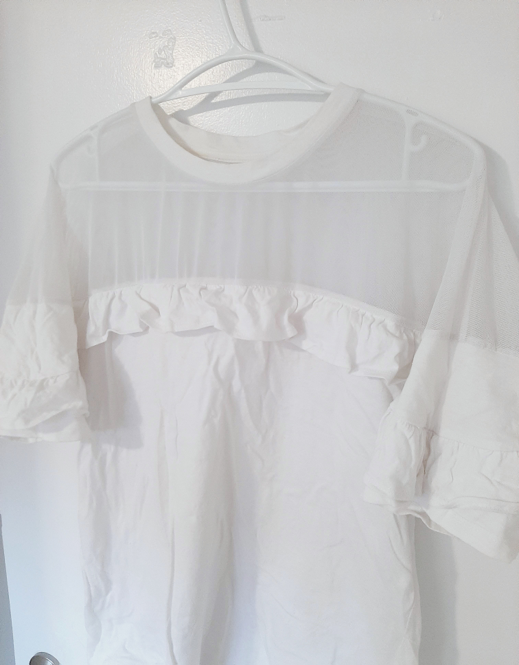 Gorgeous White Mesh Top with Ruffles - photo 3