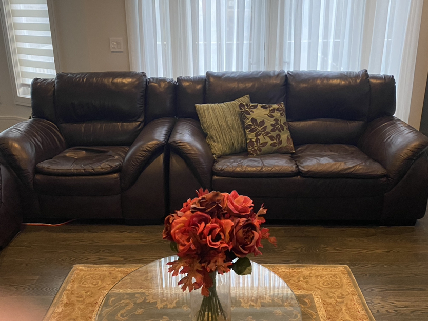 Real leather loveseat