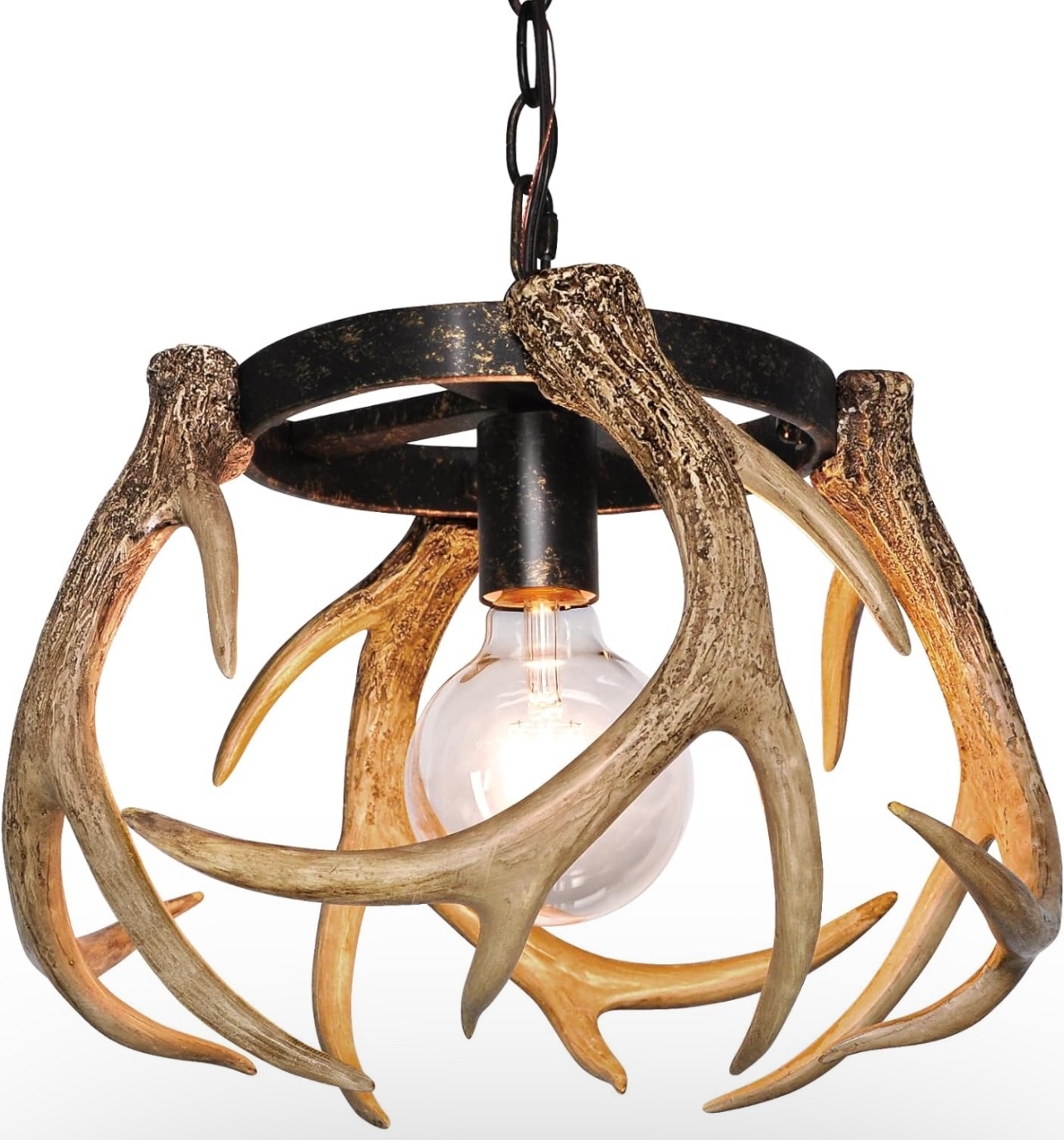 Rustic Antler Chandelier, Adjustable Height Farmhouse Chandelier thumbnail