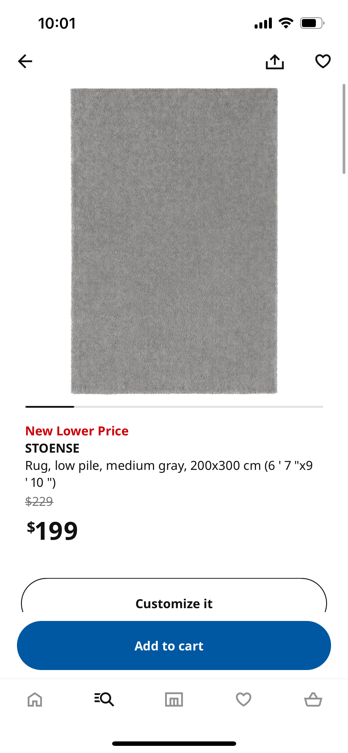 IKEA STOENSE RUG - GREY - photo 3