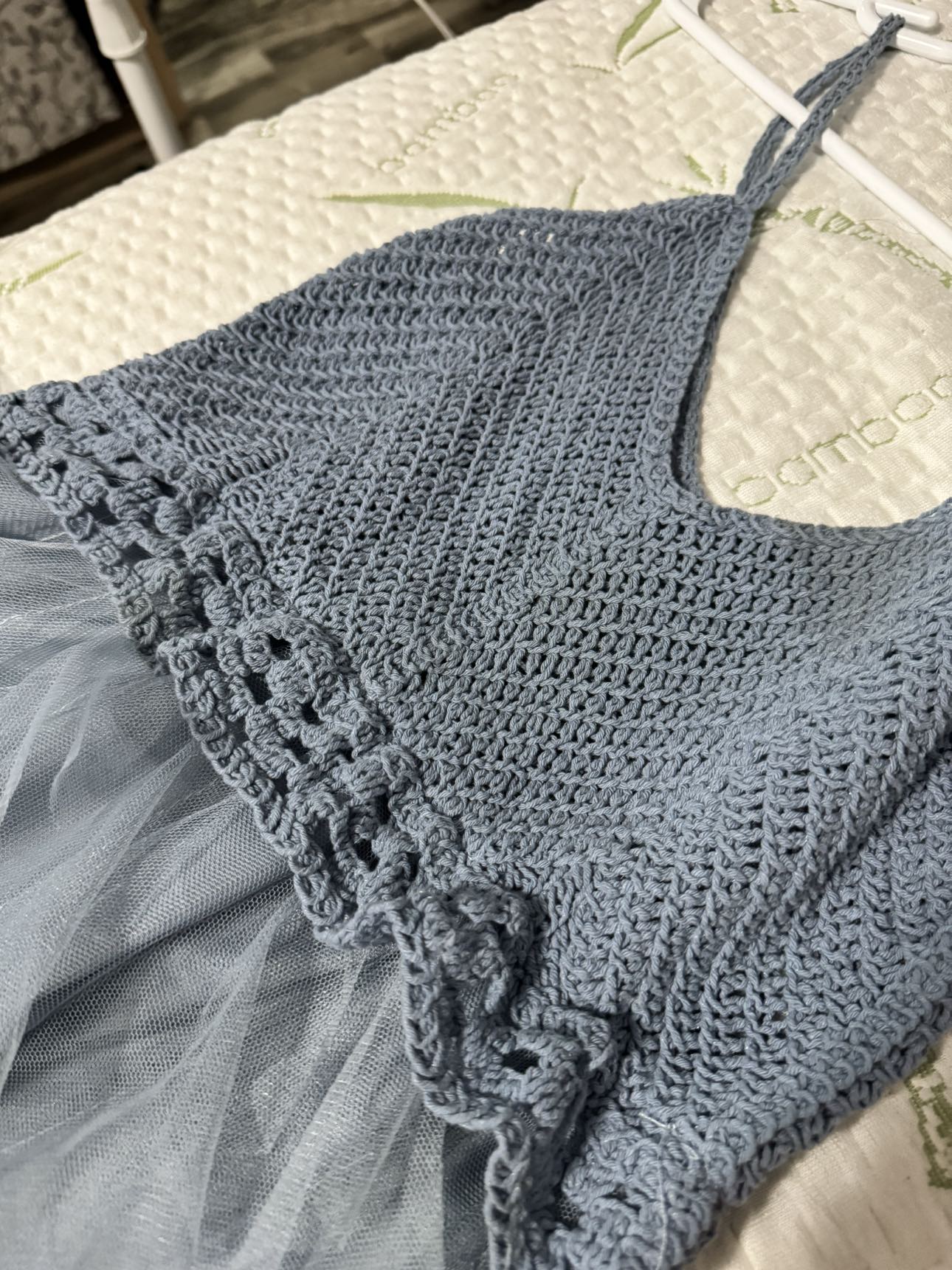 Light blue crochet-ruffle dress - photo 2