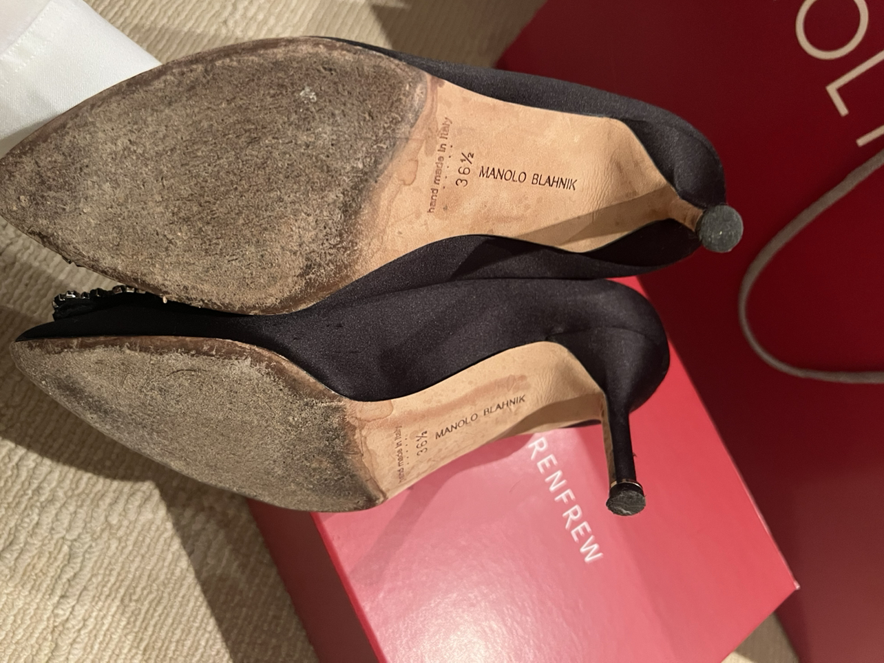 Manolo Blahnik Black Hangisi Heels - Size 36.5 - photo 4
