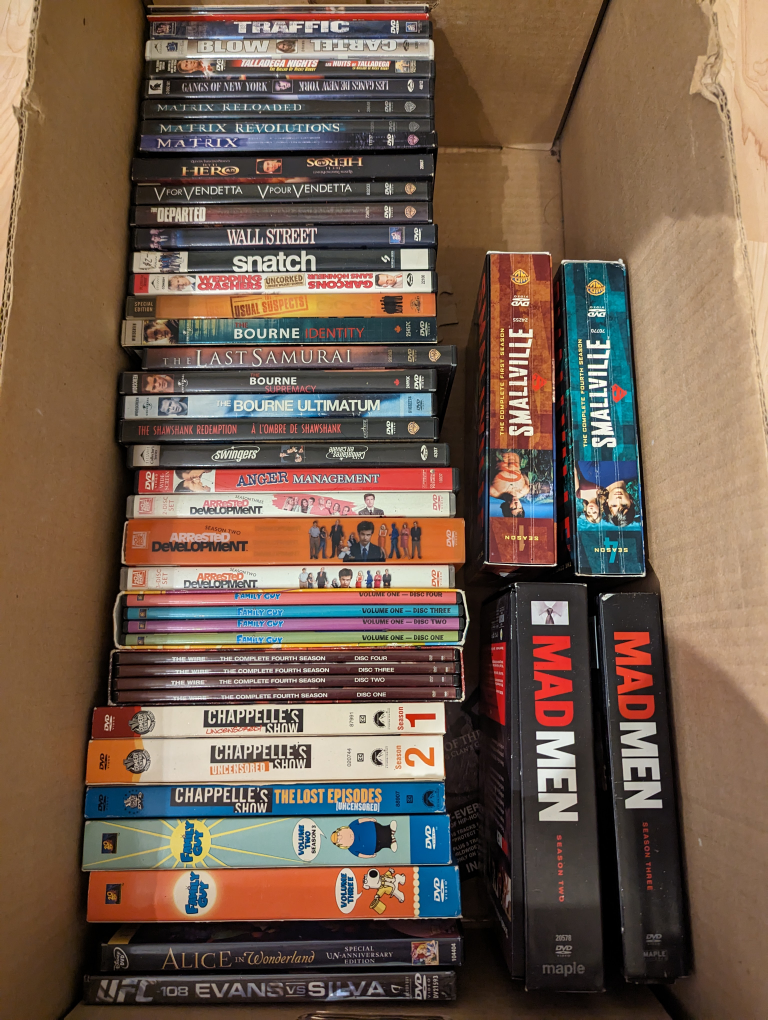 Box of Assorted DVDs