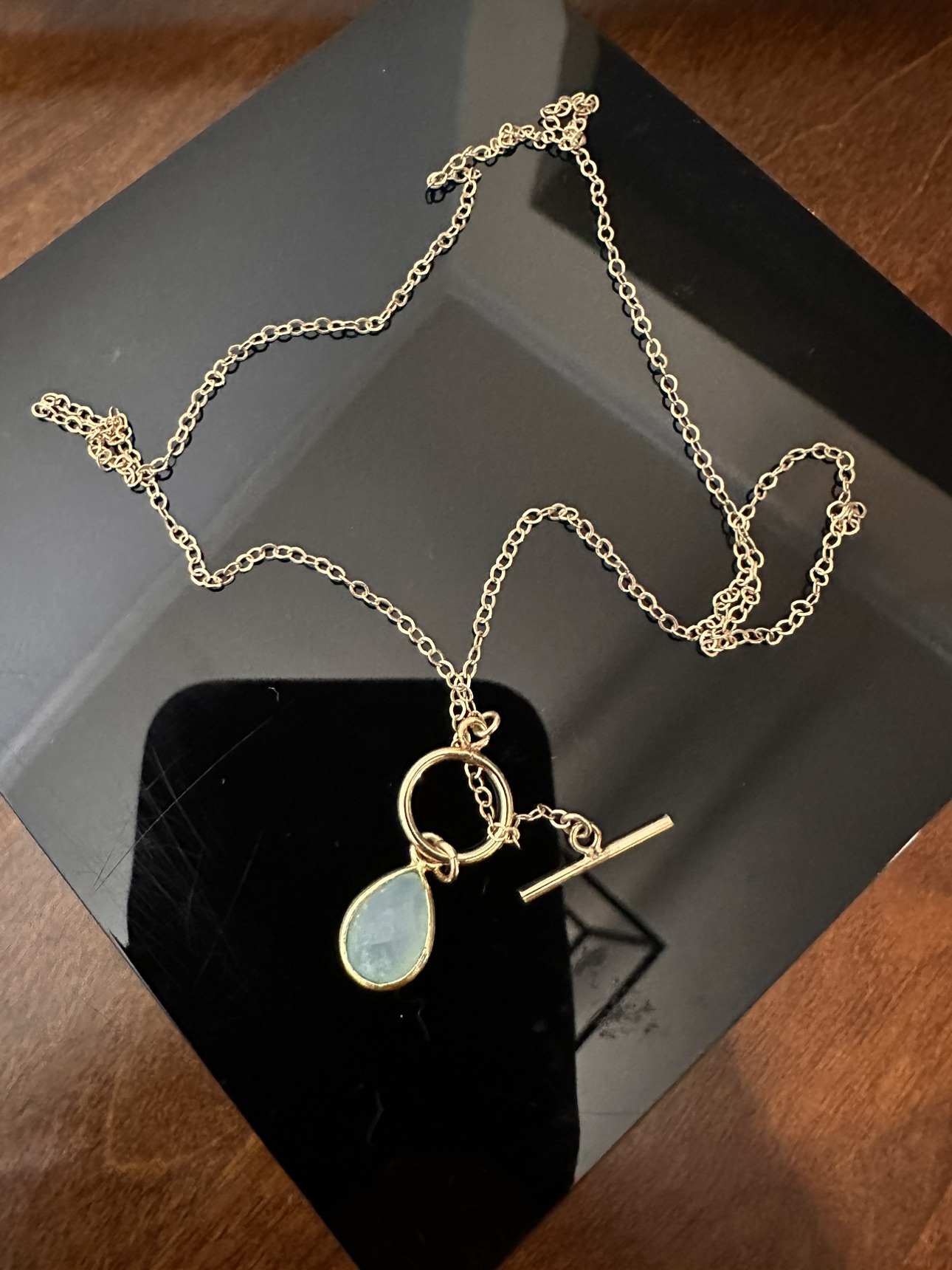 14k Gold + Jade charm necklace - photo 2