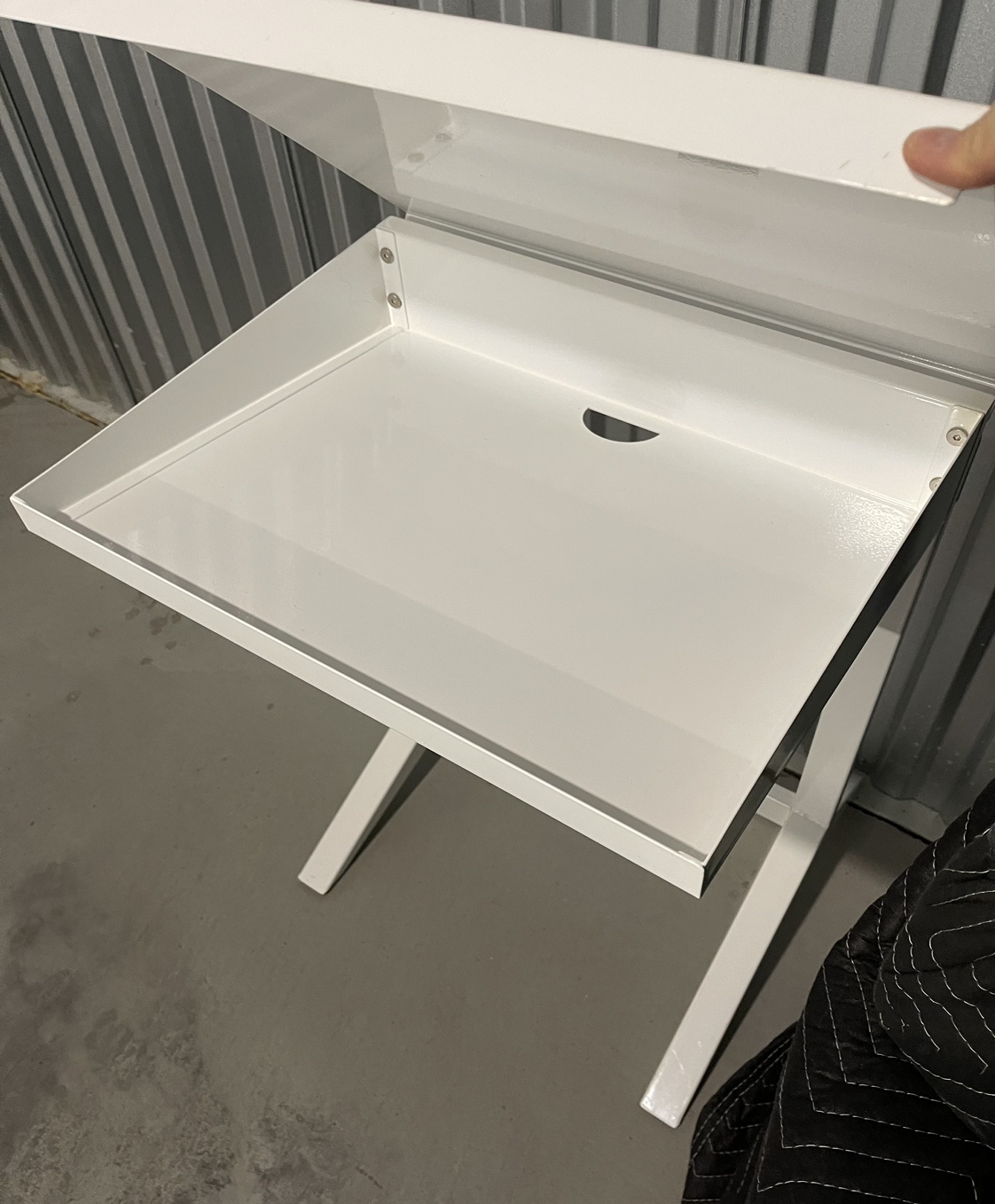 CB2 Metal frame C table with a drawer (Used) - photo 5
