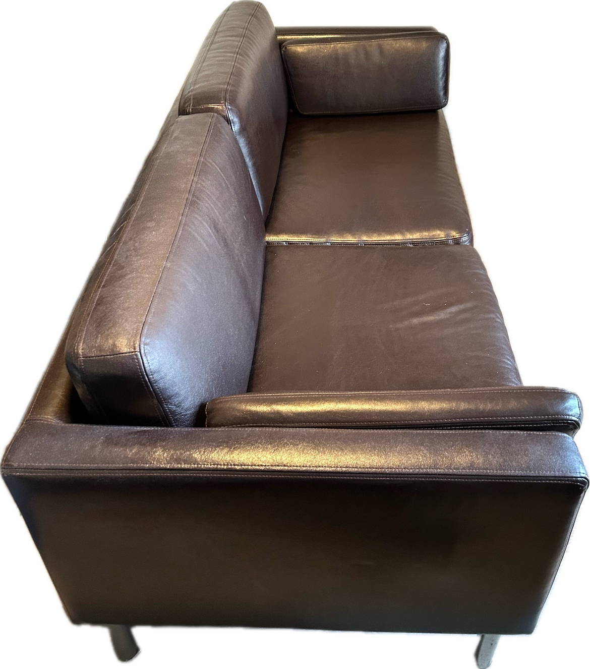 Brown leather sofa