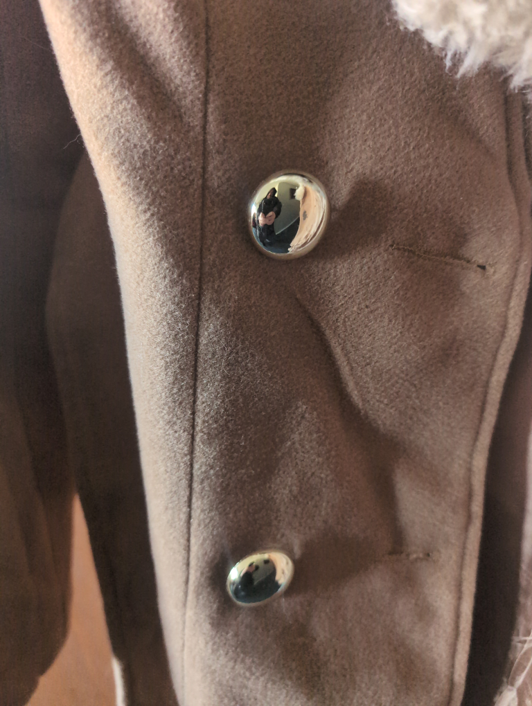 Red Berry mid length jacket with faux fur trim - photo 5