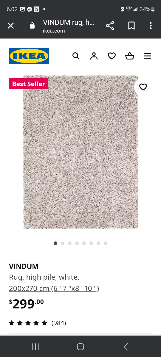 LIKE NEW Large ikea carpet "Vindum" thumbnail