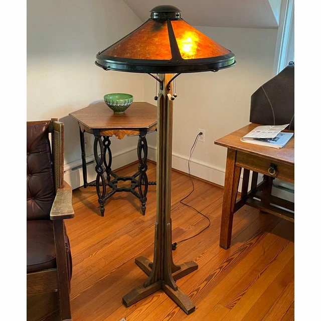 Gorgeous Deep Orange Mica Floor Lamp