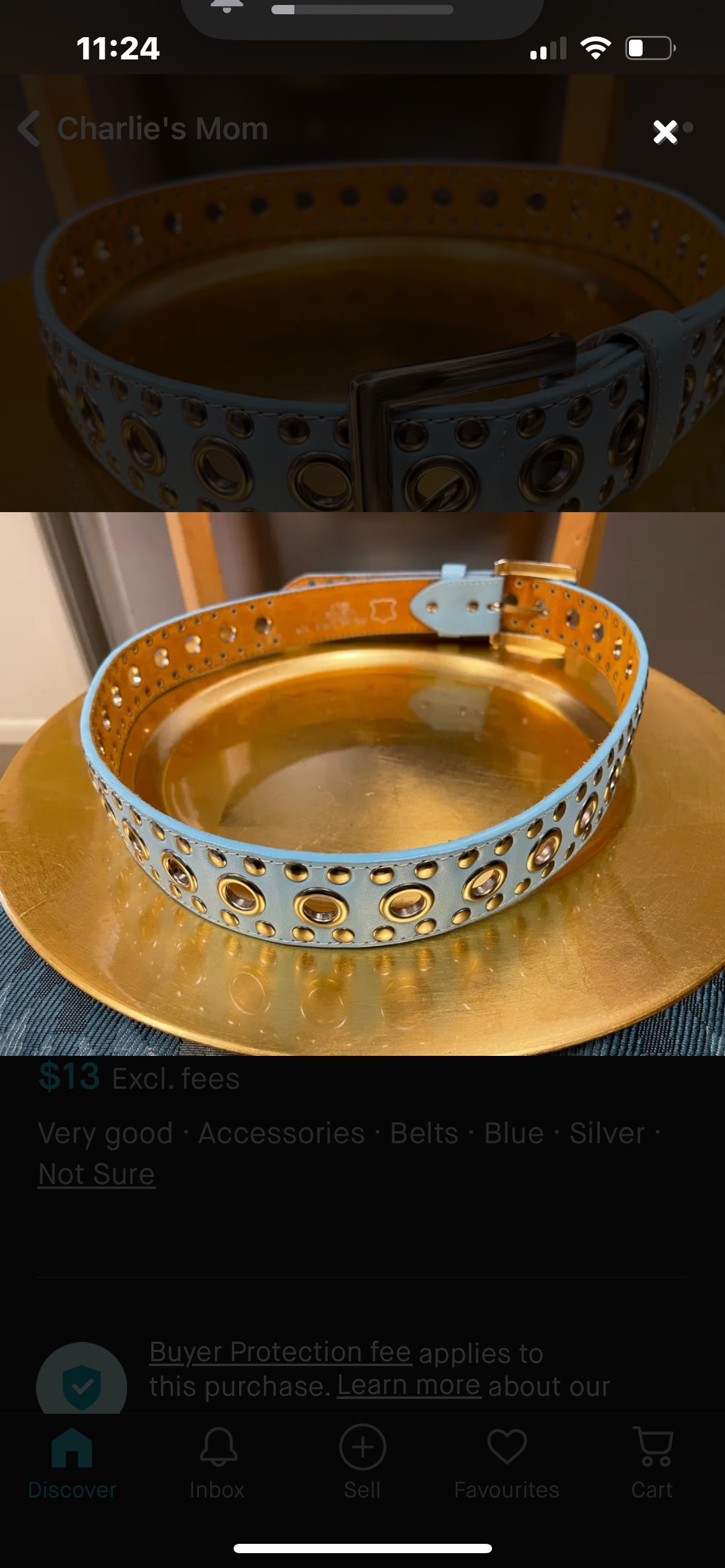 ✨✨Sky Blue Ladies Leather Belt image indicator(6)