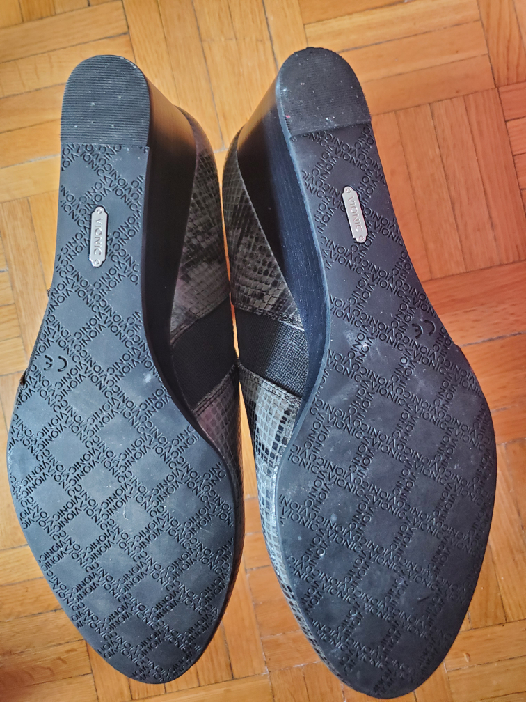 Grey snakeskin wedge booties image indicator(2)