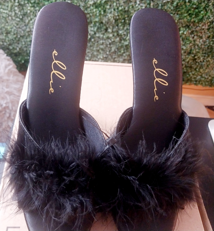 Ladies Ellie Black Trim Open Toe Platform Stiletto heels image indicator(3)