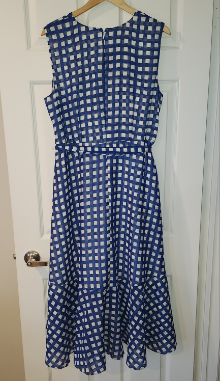 ELIZA J Sleeveless High-Low GINGHAM DRESS with Ruffle Hem. image indicator(3)