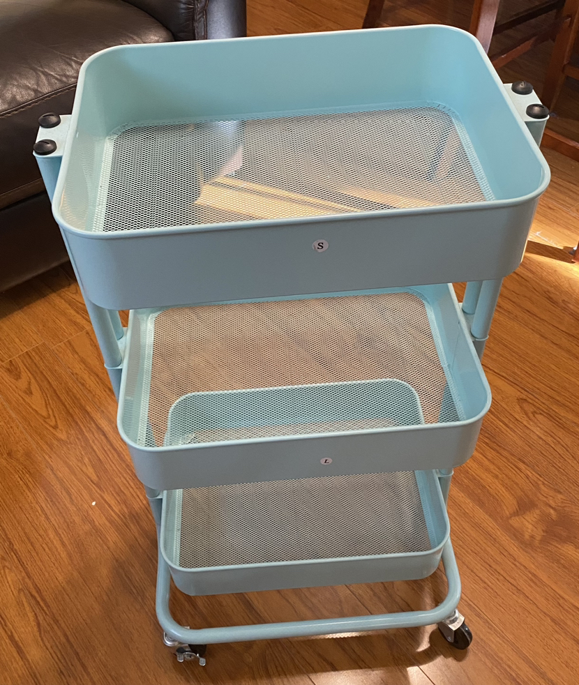Simply 3 Tier Rolling Cart - Aqua