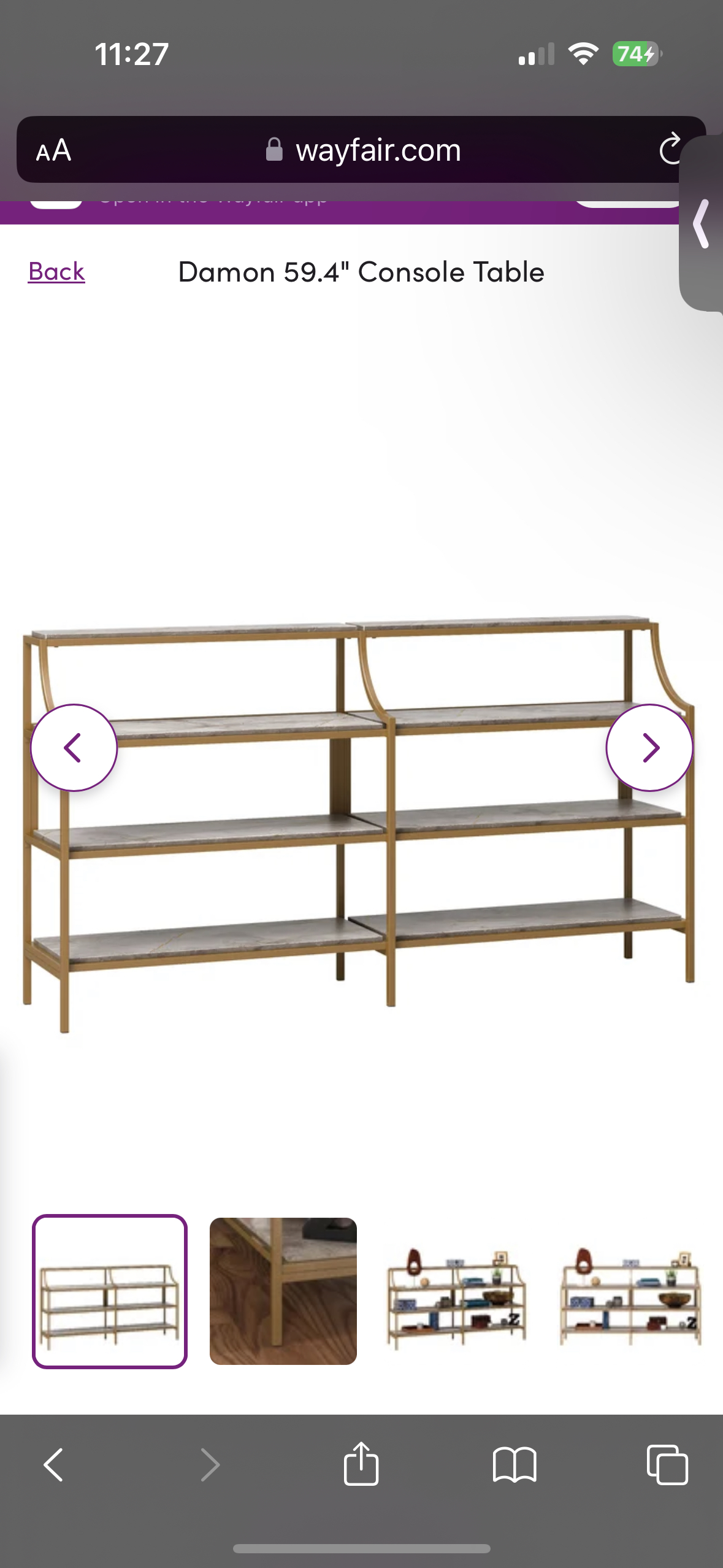 Gold brass shelf - photo 4