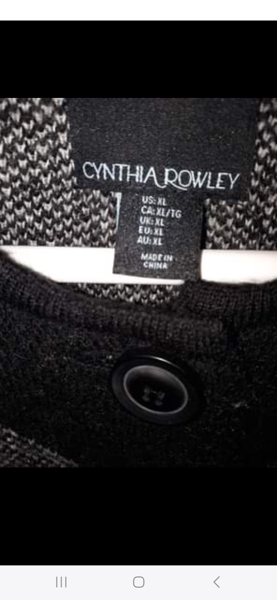 Cynthia Rowley Cardigan #XL 🖤🤍 image indicator(2)