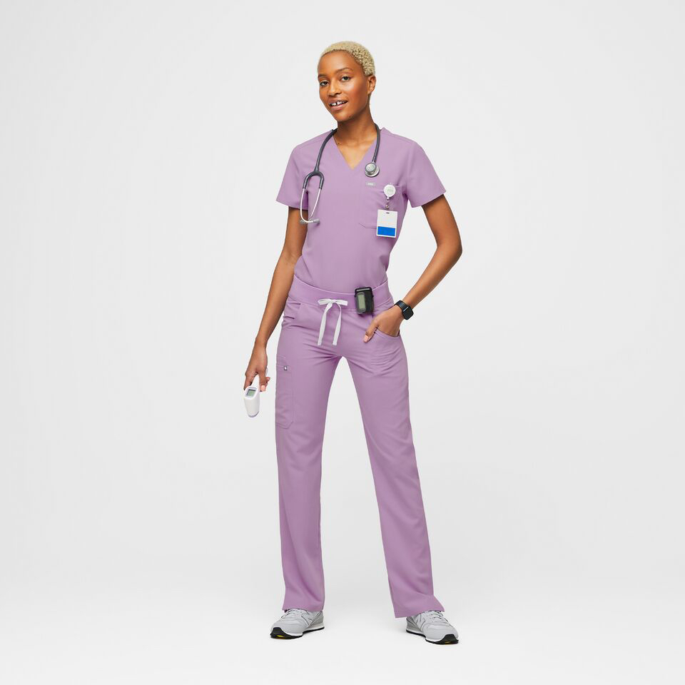 Brand new Figs Kade Cargo Scrub Pants, Lavender dew, size small - photo 4