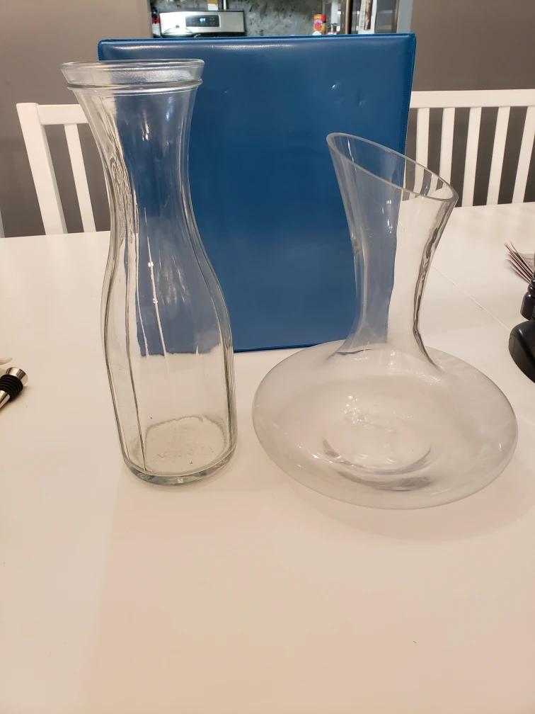 2 glass wine carafes thumbnail