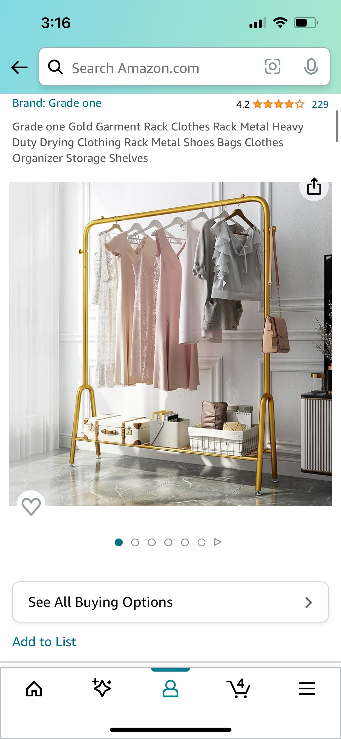 Clothing rack (gold)