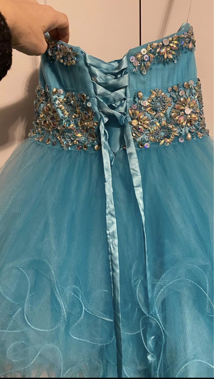 Teal green Grad dress size xs  - made by Juliet - photo 2