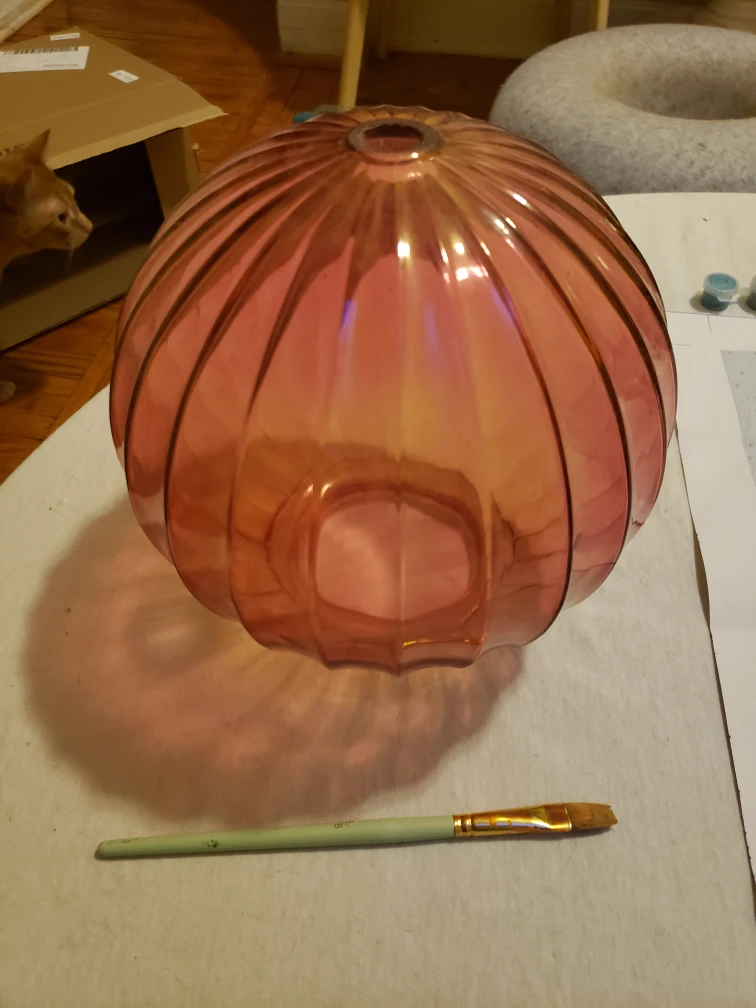 Vintage pink glass lampshade thumbnail