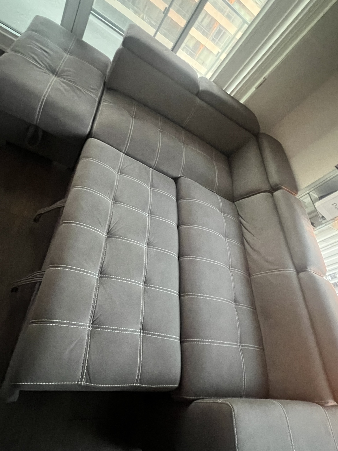 Drake 3 piece faux suede sleeper sectional - photo 2