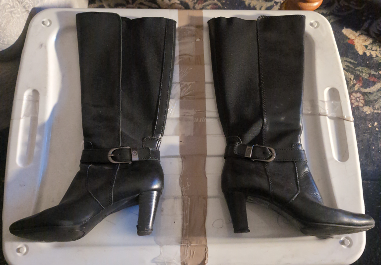 Anne Klein black high heeled boots, size 37, genuine leather