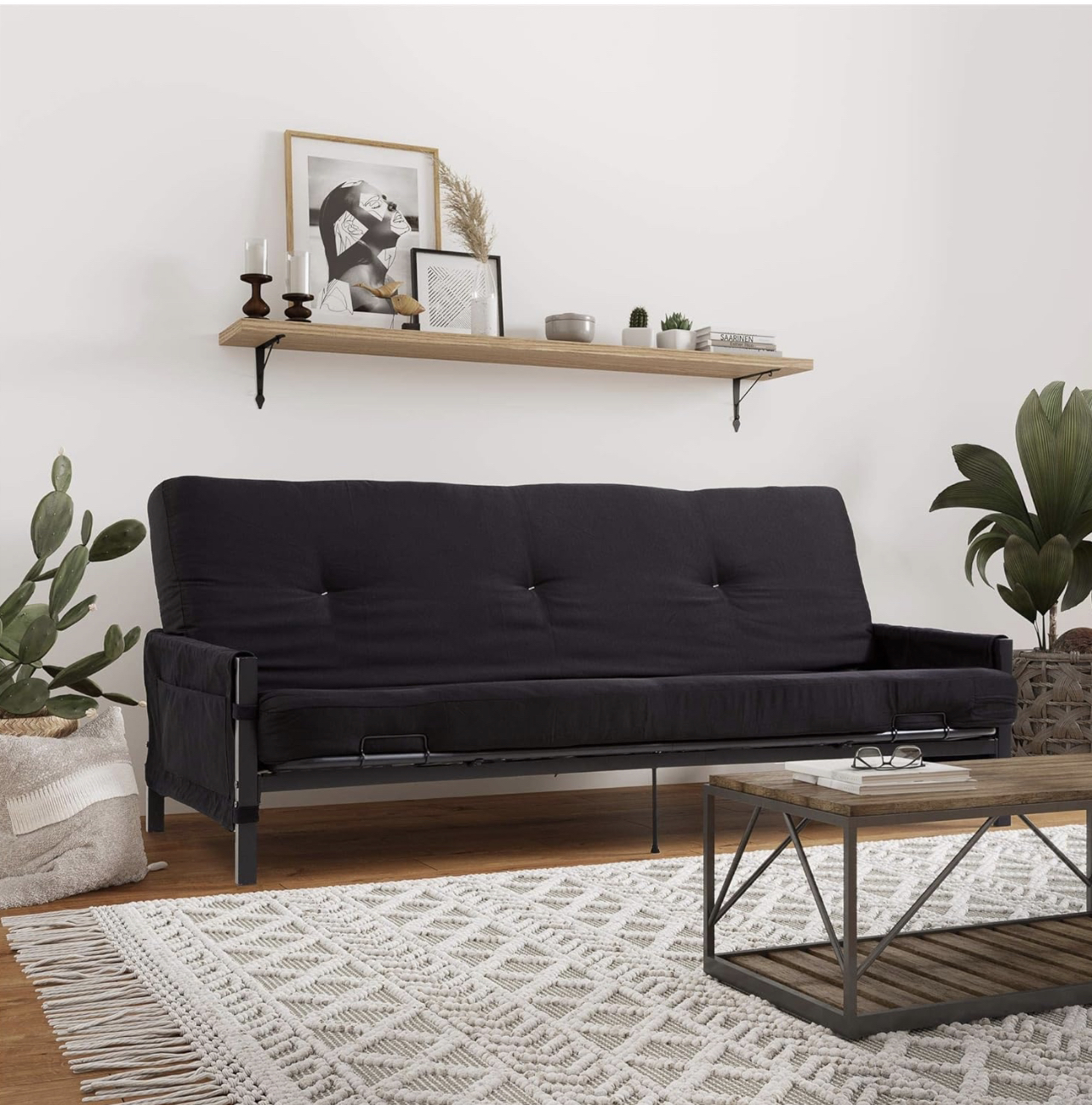 Fairview Storage Futon with 6" High Density Polyester Mattress