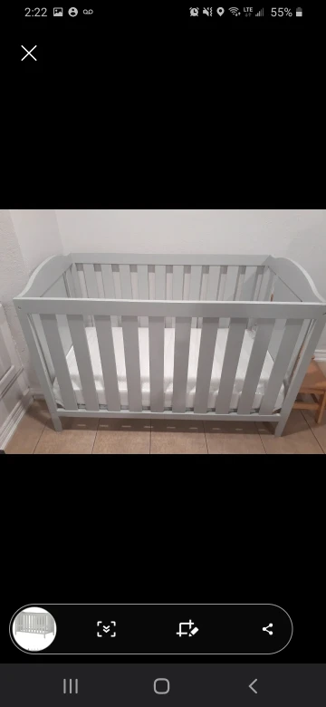 Moving Sale!  Grey crib. mattress not included