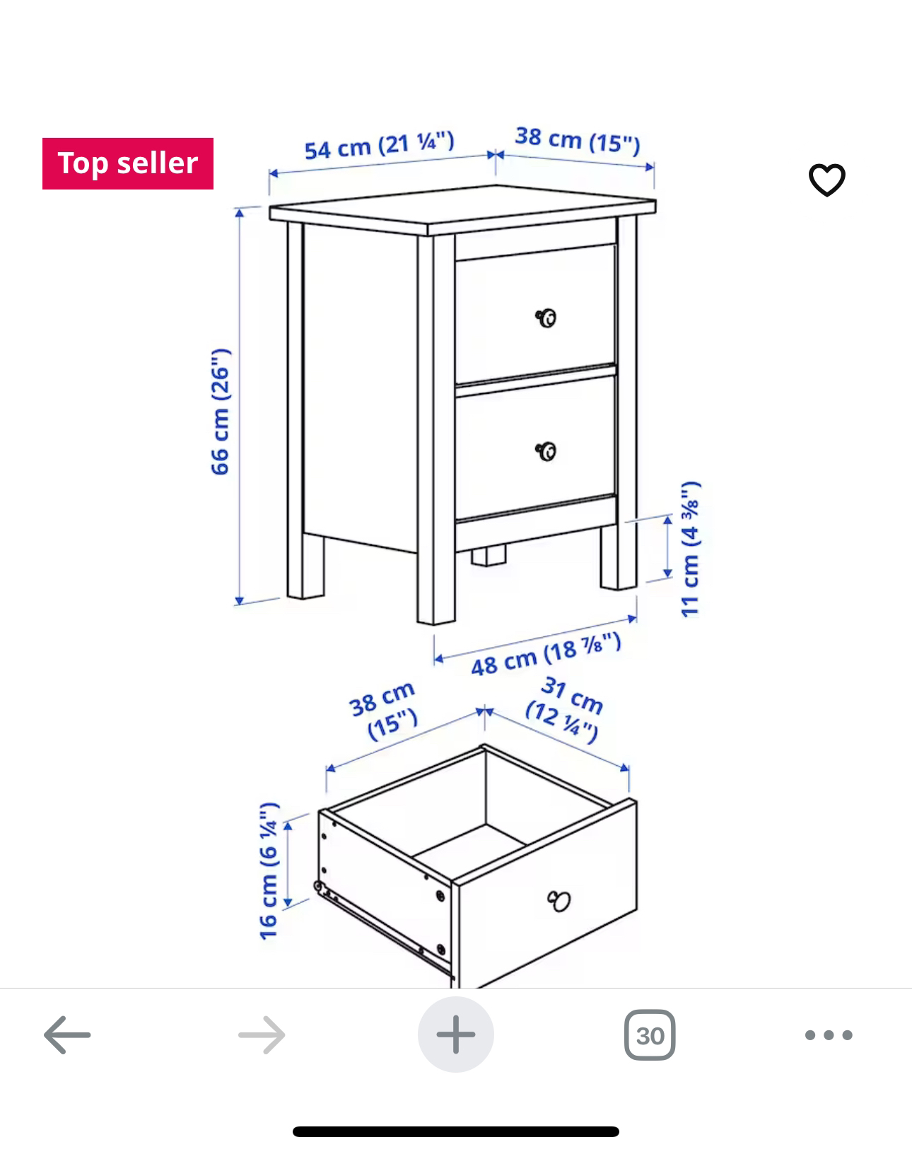 White 2-Drawer Nightstand / Chest - photo 4