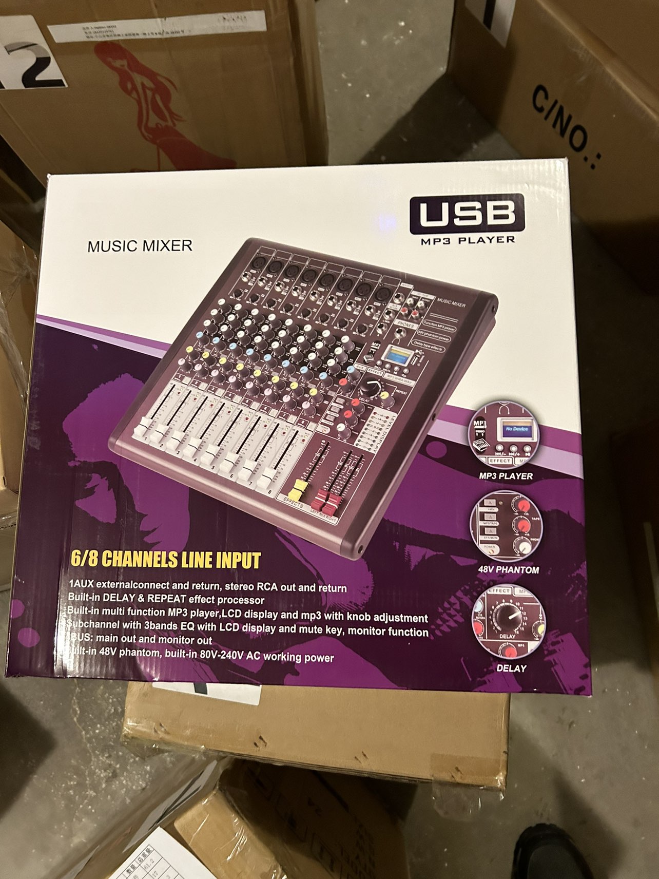 8 channels mixing console DJ mixer with Bluetooth - photo 5
