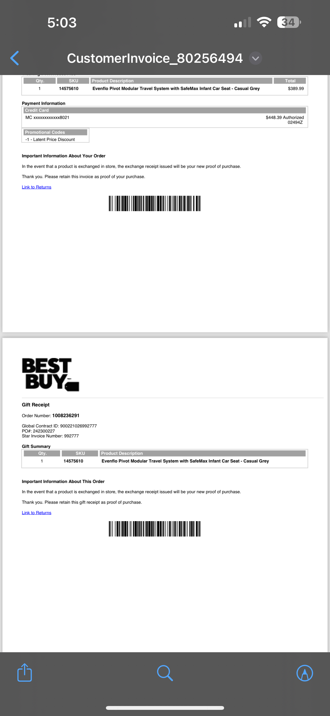 Evenflo infant car seat image indicator(5)