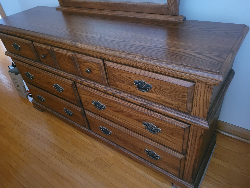 Dresser drawer with mirror - solid wood