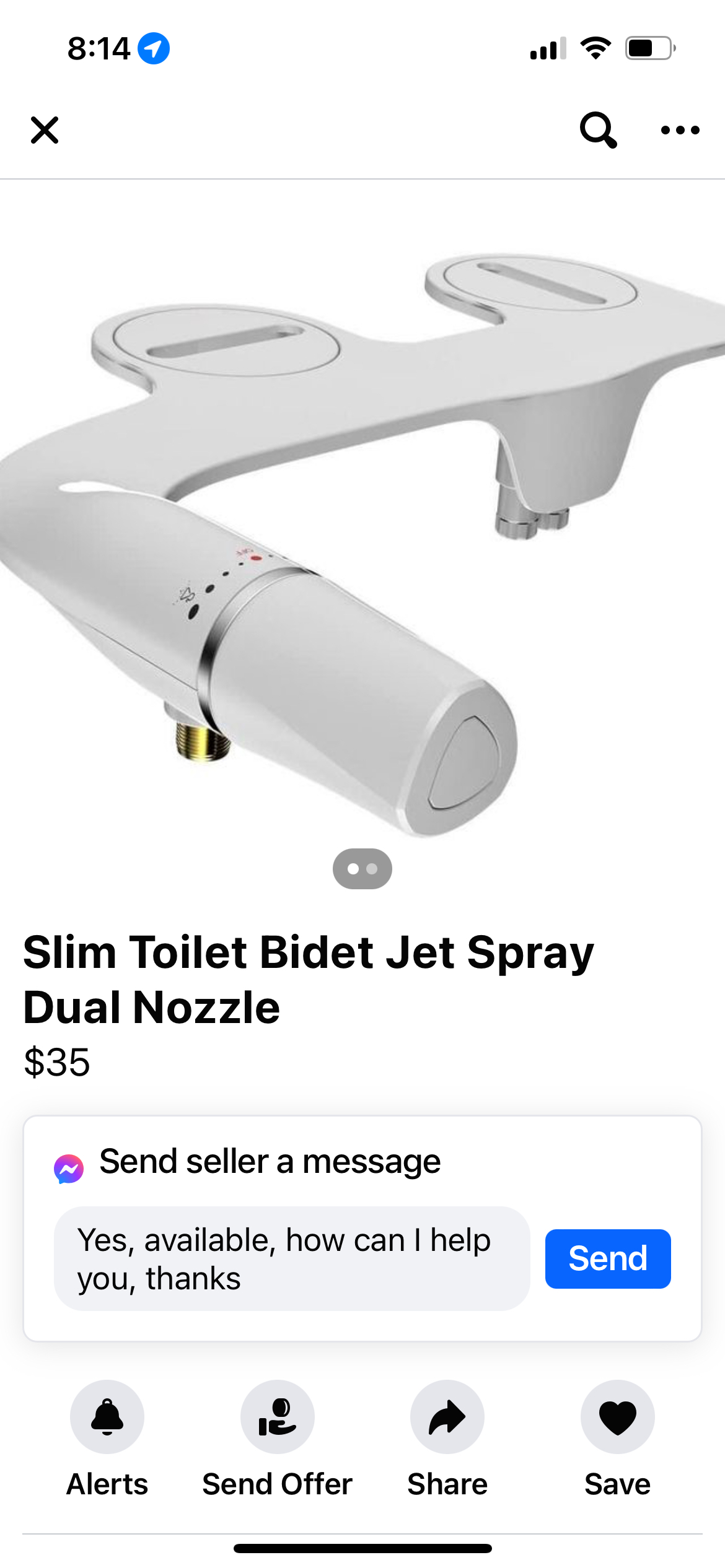 Bidet-25,Jet spray/under the seat attachment-30, and hand spray