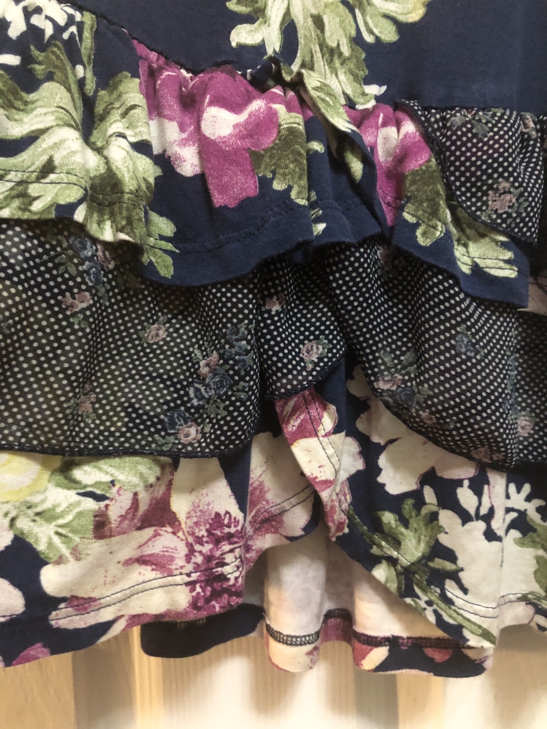 Floral navy blue shirt flowey! image indicator(5)