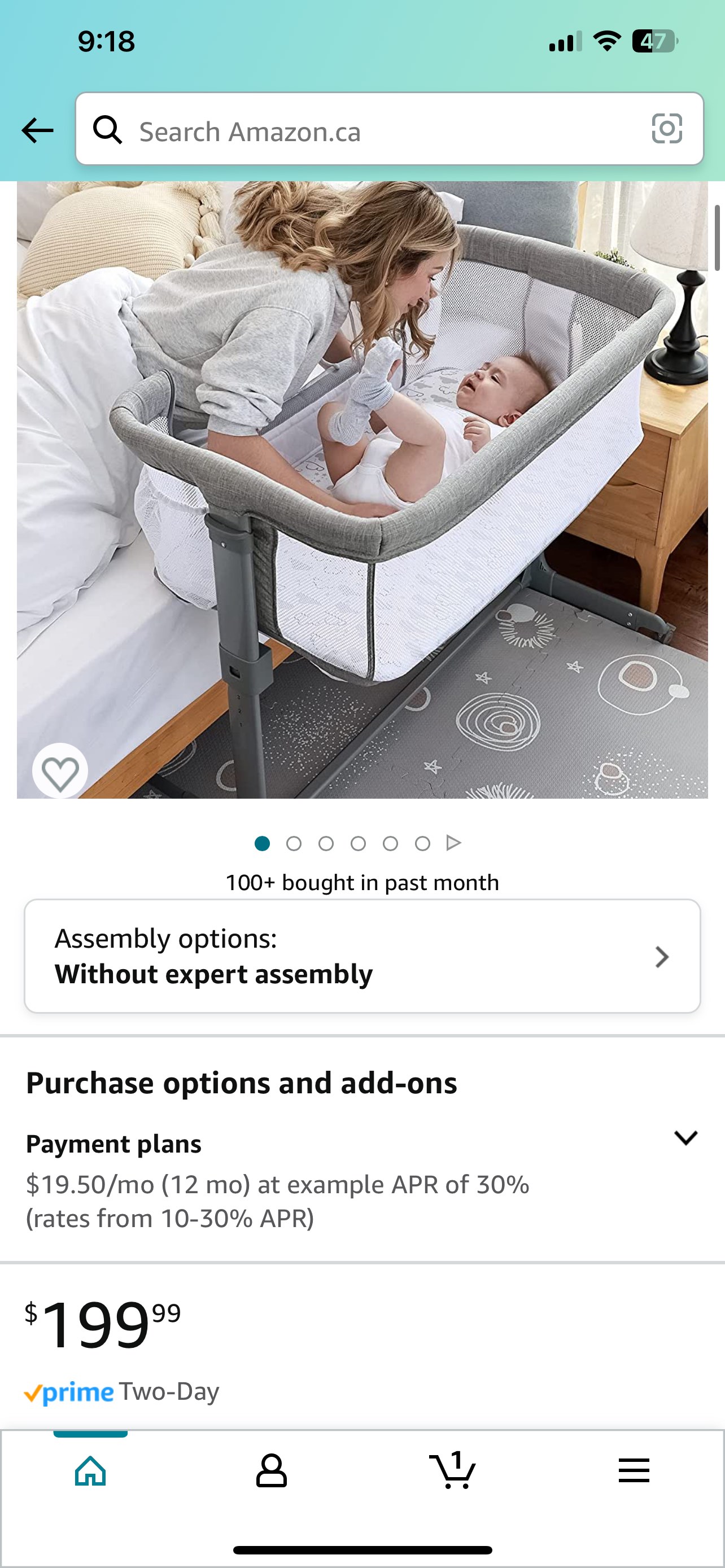 Infant side sleeper portable bassinet on wheels - photo 2