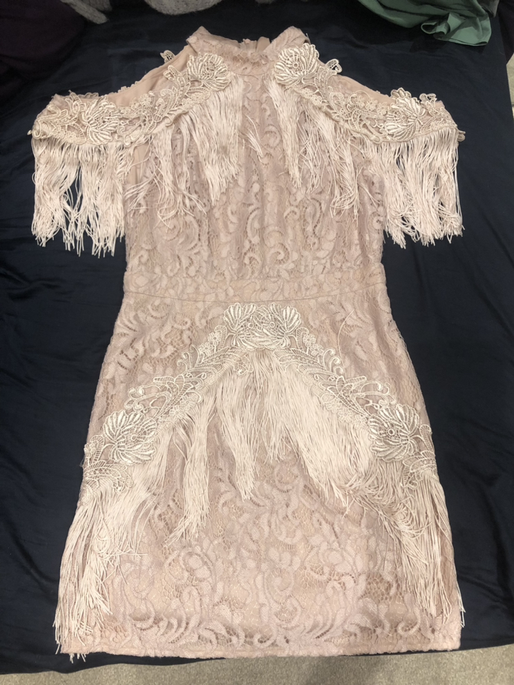 Blush pink lace flapper dress image indicator(2)