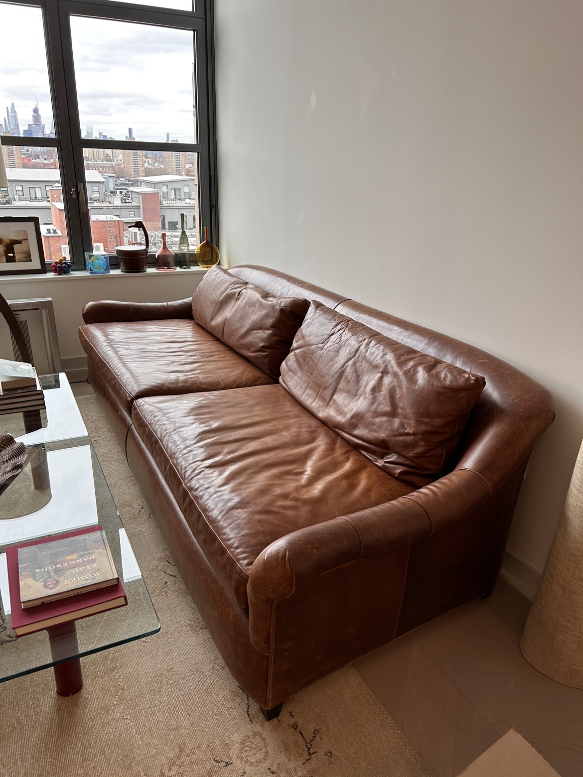 Reclaimed Leather Sofa Brown - photo 2