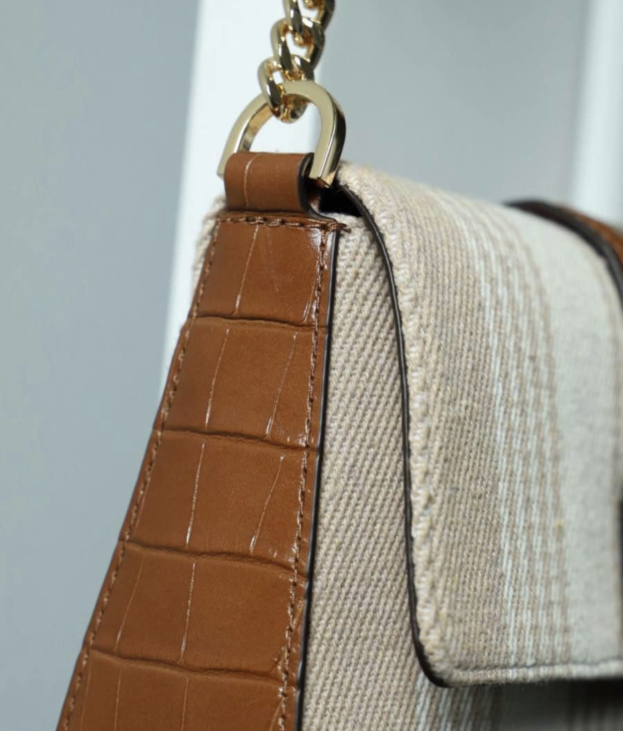 Michael Korse canvas crocodile print shoulder bag image indicator(5)