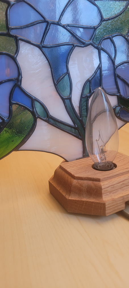 Stained Glass Blue Marigolds Fan Light 🥕 image indicator(2)