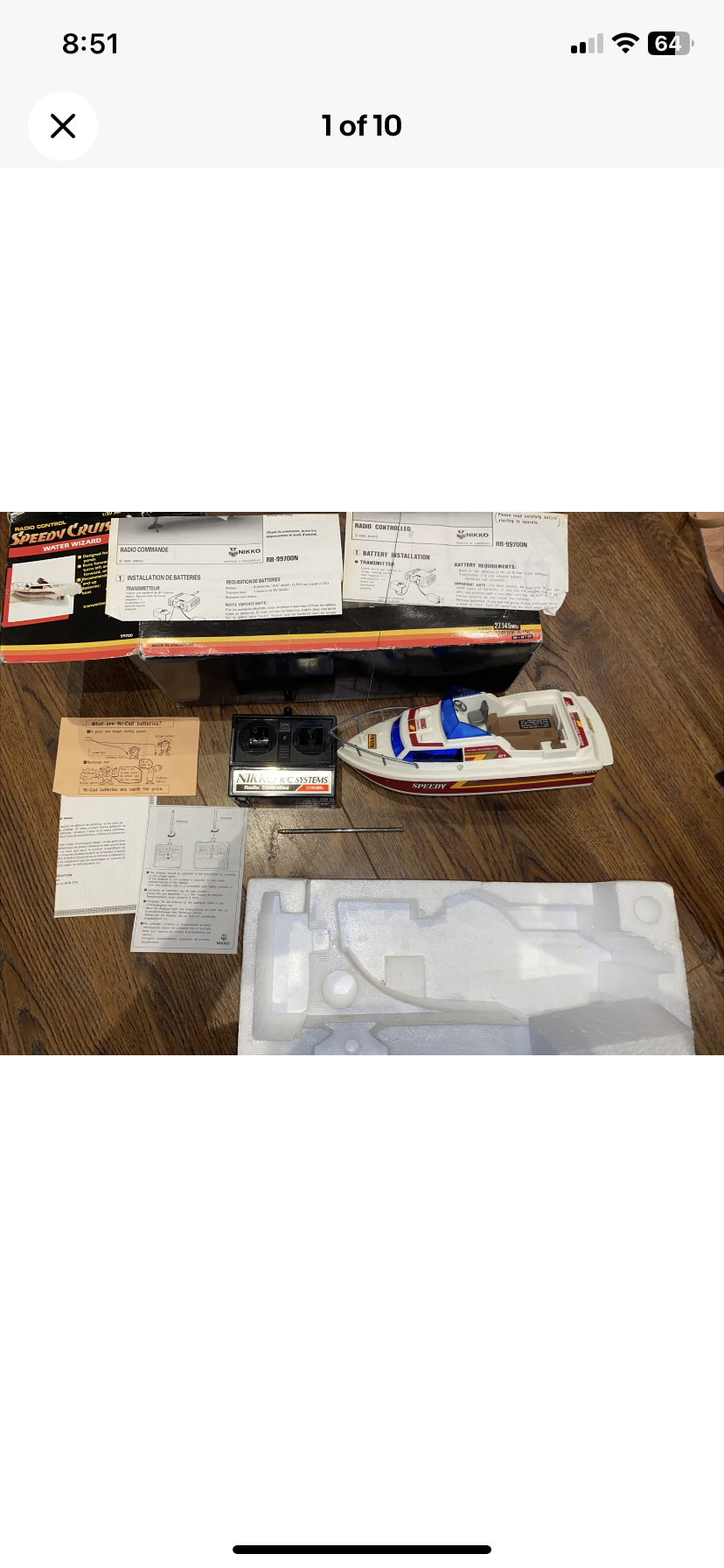 Vintage Nikko RC Speedy Cruiser Water Wizard Boat 1985 thumbnail