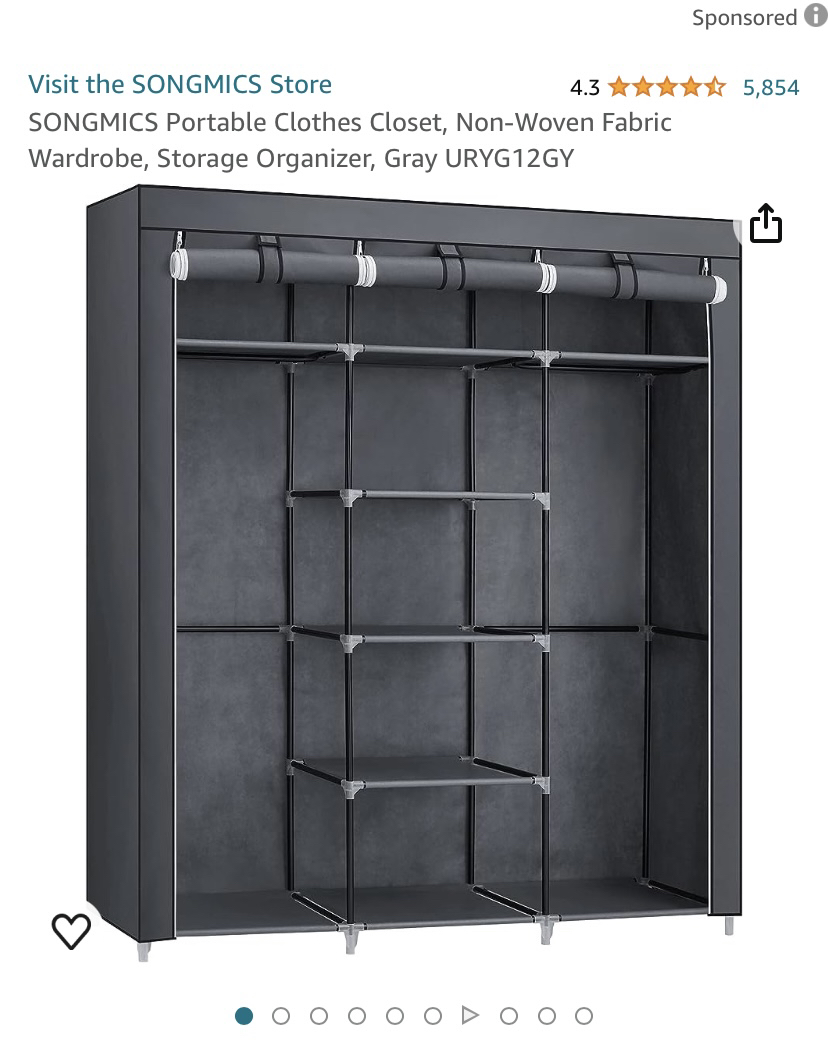 Non-wooven fabric closet