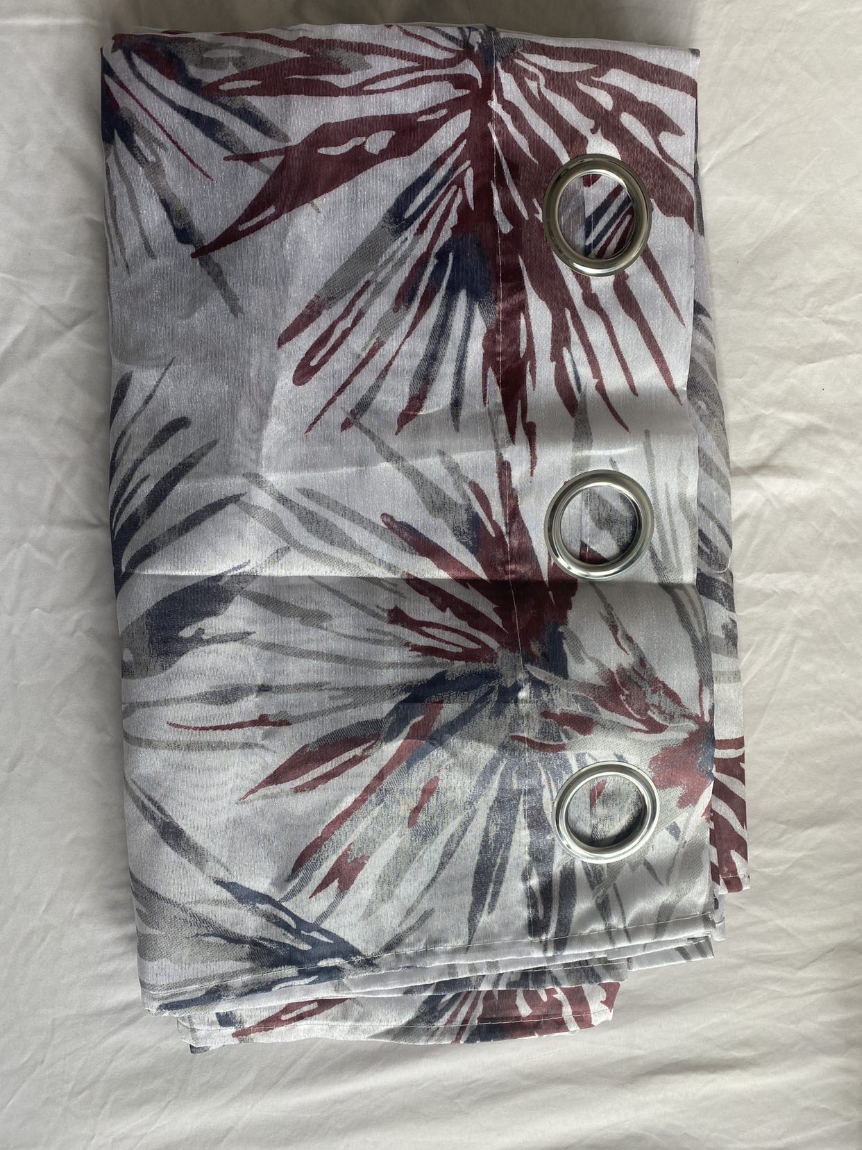 Sheer floral Curtains (Pair) and shower curtain rings image indicator(2)