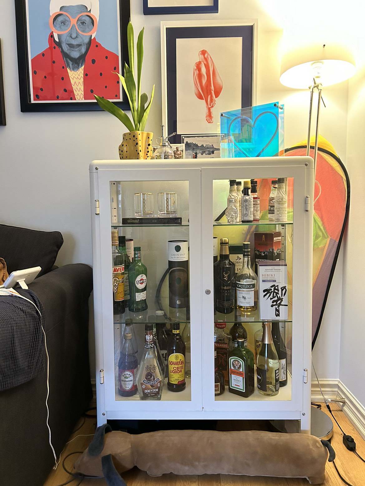 Cream Fabrikor Glass-Door Display Cabinet thumbnail