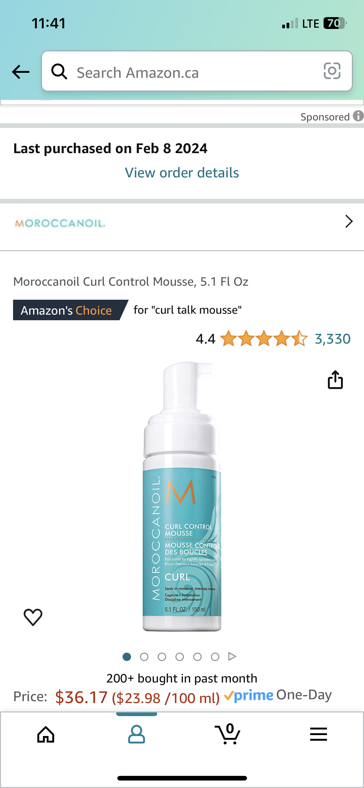 Used once - Moroccanoil Curl Control Mousse, 5.1 Fl Oz image indicator(2)