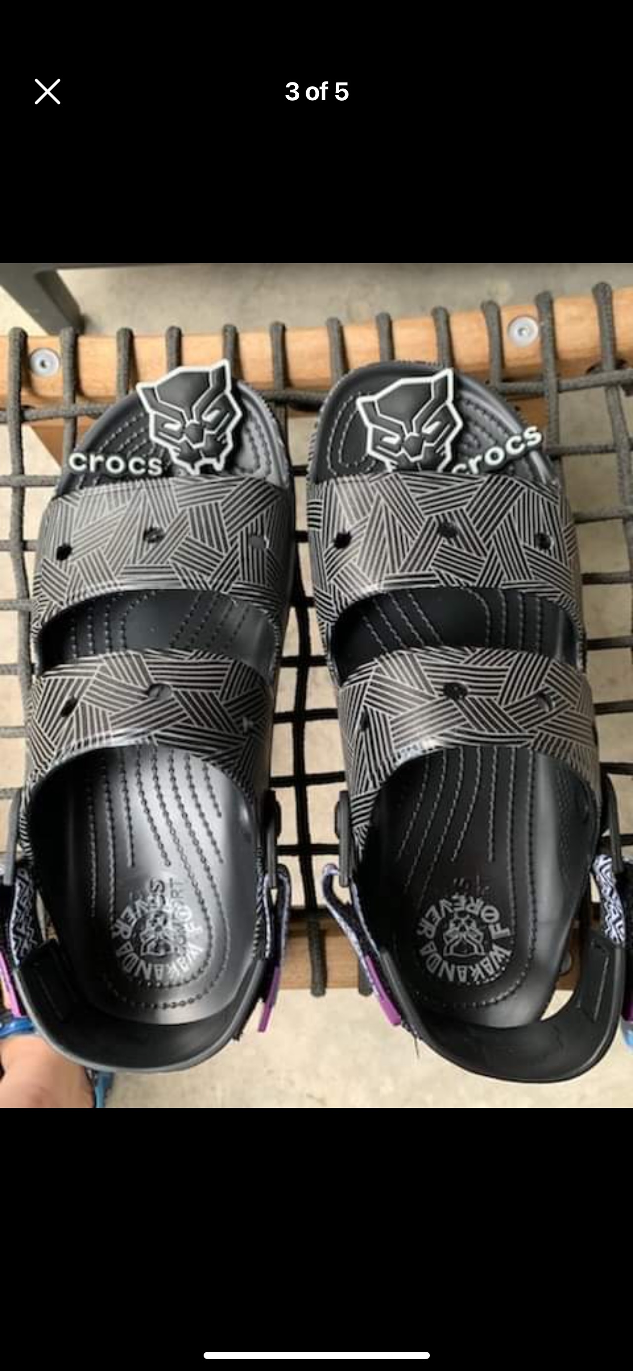 Brand New Black Panther All Terrain Sandals Crocs image indicator(3)